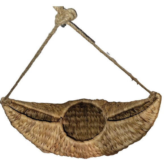 Hanging Smiling Sloth Planter Rattan Hanging Medium Succulent Plant Basket BoHo - Picture 7 of 12